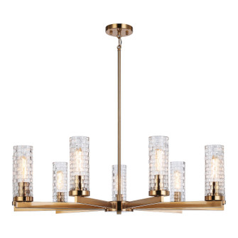 Weaver Nine Light Chandelier in Aged Gold Brass (423|C32109AG)