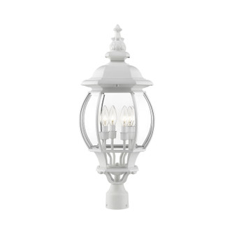 Frontenac Four Light Outdoor Post Top Lantern in Textured White (107|770313)