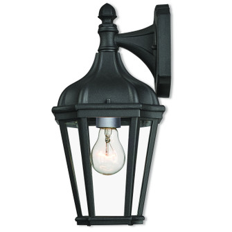 Morgan One Light Outdoor Wall Lantern in Textured Black w/ Antique Silver Cluster (107|7618114)