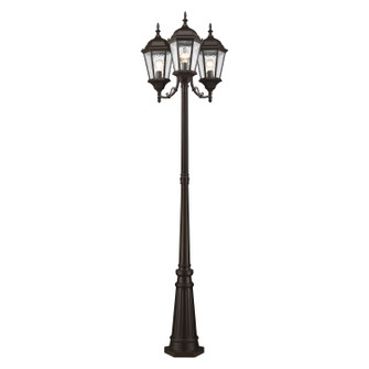 Hamilton Three Light Outdoor Post Mount in Bronze (107|755307)