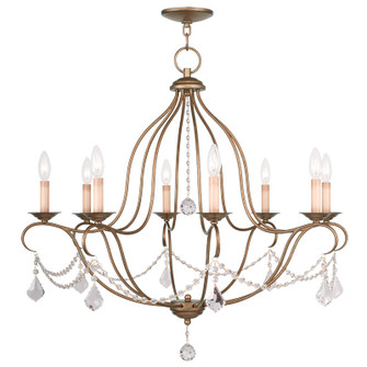Chesterfield Eight Light Chandelier in Hand Applied Antique Gold Leaf (107|642848)