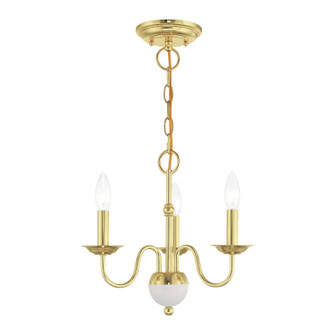 Windsor Three Light Mini Chandelier in Polished Brass w/ White (107|5216302)