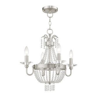 Valentina Four Light Mini Chandelier/Ceiling Mount in Brushed Nickel (107|5184491)