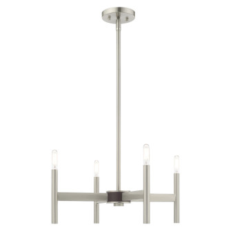 Copenhagen Four Light Mini Chandelier in Brushed Nickel w/ Bronzes (107|5117491)