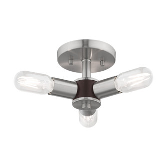 Copenhagen Three Light Ceiling Mount in Brushed Nickel w/ Bronzes (107|5113791)