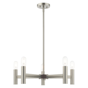 Copenhagen Five Light Chandelier in Brushed Nickel w/ Bronzes (107|5113591)