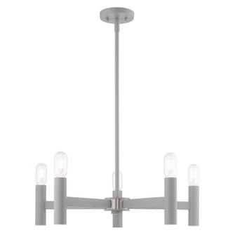 Copenhagen Five Light Chandelier in Nordic Gray w/ Brushed Nickels (107|5113580)