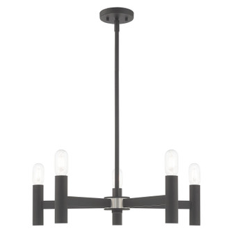 Copenhagen Five Light Chandelier in Scandinavian Gray w/ Brushed Nickels (107|5113576)