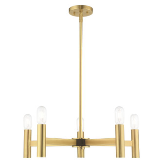 Copenhagen Five Light Chandelier in Satin Brass w/ Bronzes (107|5113512)