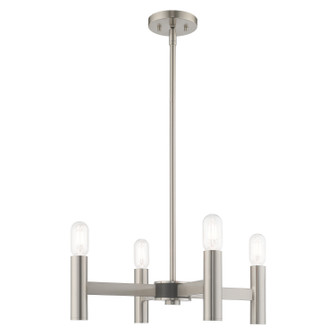 Copenhagen Four Light Mini Chandelier in Brushed Nickel w/ Bronzes (107|5113491)