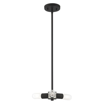 Copenhagen Three Light Mini Chandelier in Black w/ Brushed Nickels (107|5113304)