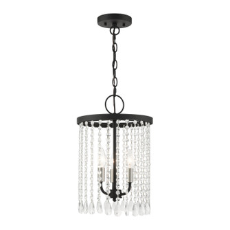 Elizabeth Three Light Chandelier in Black w/ Brushed Nickels (107|5106004)