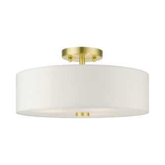 Meridian Three Light Semi Flush Mount in Satin Brass (107|5105412)