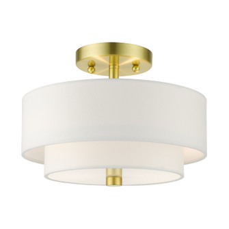 Meridian Two Light Semi Flush Mount in Satin Brass (107|5104312)