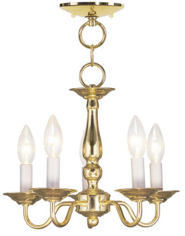 Williamsburgh Five Light Mini Chandelier/Ceiling Mount in Polished Brass (107|501102)