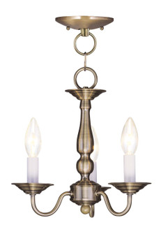 Williamsburgh Three Light Mini Chandelier/Ceiling Mount in Antique Brass (107|500901)