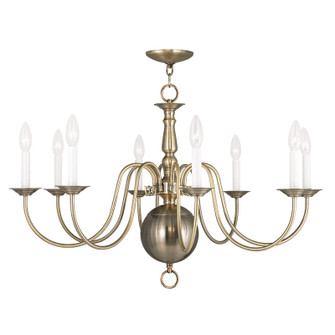 Williamsburgh Eight Light Chandelier in Antique Brass (107|500701)