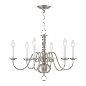 Williamsburgh Six Light Chandelier in Brushed Nickel (107|500691)