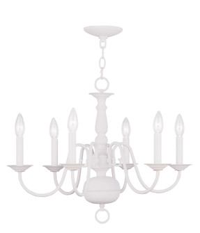 Williamsburgh Six Light Chandelier in White (107|500603)