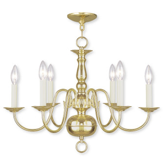 Williamsburgh Six Light Chandelier in Polished Brass (107|500602)