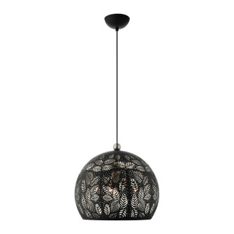 Chantilly Three Light Pendant in Black w/ Brushed Nickels (107|4954304)