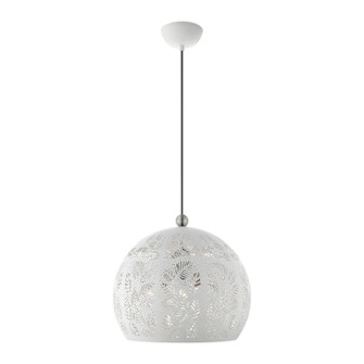 Chantilly Three Light Pendant in White w/ Brushed Nickels (107|4954303)