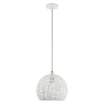 Chantilly One Light Pendant in White w/ Brushed Nickels (107|4954203)