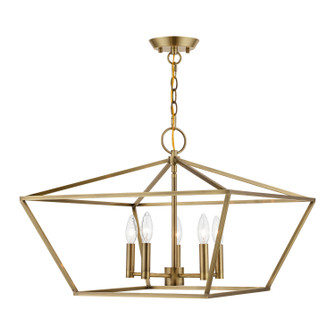 Devone Five Light Chandelier in Antique Brass (107|4943501)