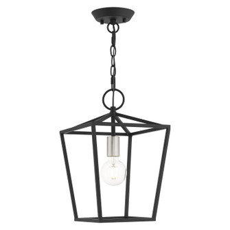 Devone One Light Convertible Semi Flush/Lantern in Black w/ Brushed Nickels (107|4943204)