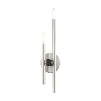 Denmark Two Light Wall Sconce in Brushed Nickel w/ Blacks (107|4934291)