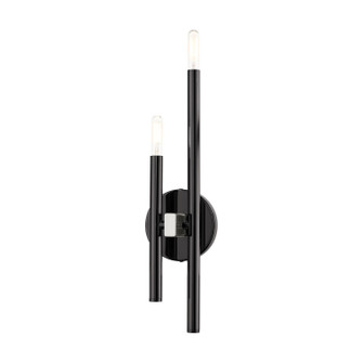 Denmark Two Light Wall Sconce in Black Chrome w/ Brushed Nickels (107|4934246)