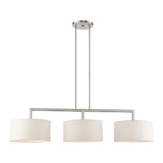 Meridian Three Light Linear Chandelier in Brushed Nickel (107|4929391)