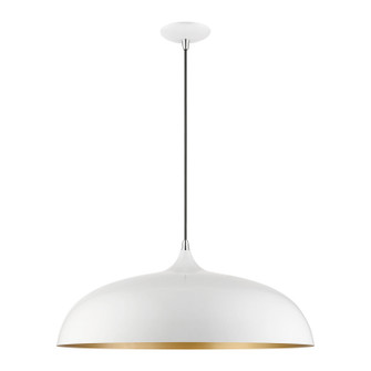 Amador Three Light Pendant in Shiny White w/Polished Chrome (107|4923469)