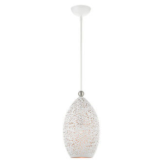 Charlton One Light Pendant in White w/ Brushed Nickels (107|4918203)
