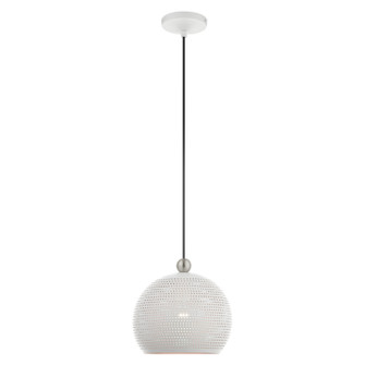 Dublin One Light Pendant in White w/ Brushed Nickels (107|4910003)