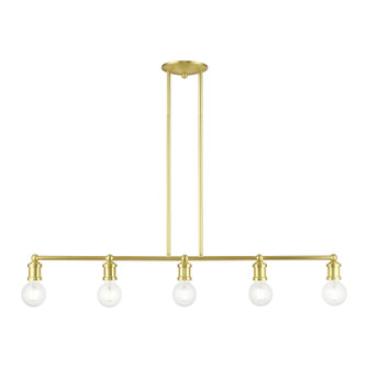 Lansdale Five Light Linear Chandelier in Satin Brass (107|4716512)