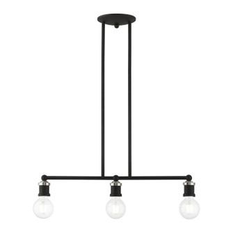 Lansdale Three Light Linear Chandelier in Black w/Brushed Nickel (107|4716304)