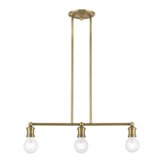 Lansdale Three Light Linear Chandelier in Antique Brass (107|4716301)