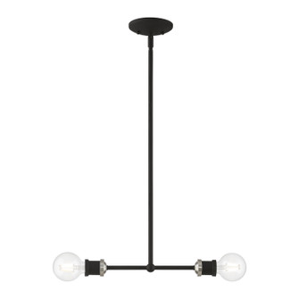 Lansdale Two Light Linear Chandelier in Black w/Brushed Nickel (107|4716204)