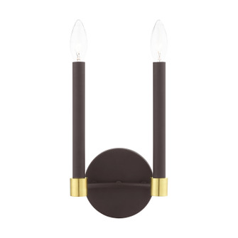 Karlstad Two Light Wall Sconce in Bronze w/ Satin Brasss (107|4688207)