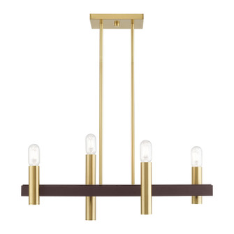 Helsinki Four Light Chandelier in Satin Brass w/ Bronzes (107|4686412)