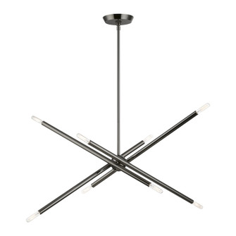 Soho Eight Light Linear Chandelier in Black Chrome (107|4677846)