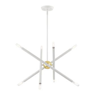 Soho Eight Light Chandelier in White w/ Polished Brasss (107|4677403)