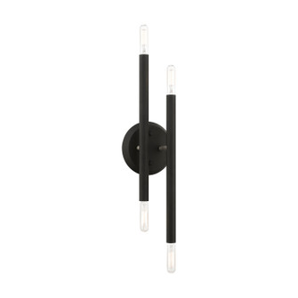 Soho Four Light Wall Sconce in Black w/Brushed Nickel (107|4677104)