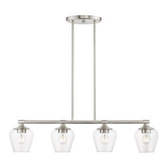 Willow Four Light Linear Chandelier in Brushed Nickel (107|4672491)