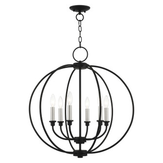 Milania Six Light Chandelier in Black w/ Brushed Nickels (107|466604)