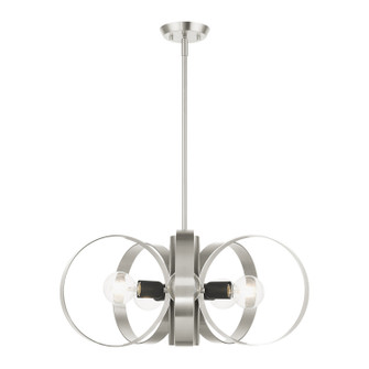Modesto Six Light Chandelier in Brushed Nickel w/ Blacks (107|4642591)