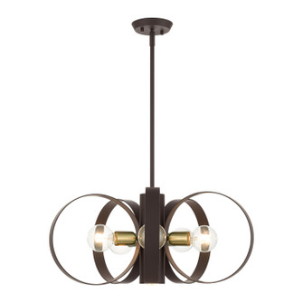 Modesto Six Light Chandelier in Bronze w/ Satin Brasss (107|4642507)