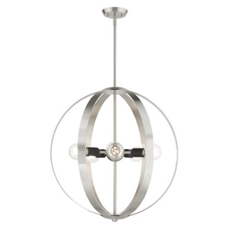 Modesto Five Light Chandelier in Brushed Nickel w/ Blacks (107|4641691)