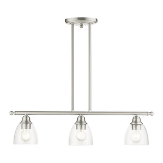 Montgomery Three Light Linear Chandelier in Brushed Nickel (107|4633791)